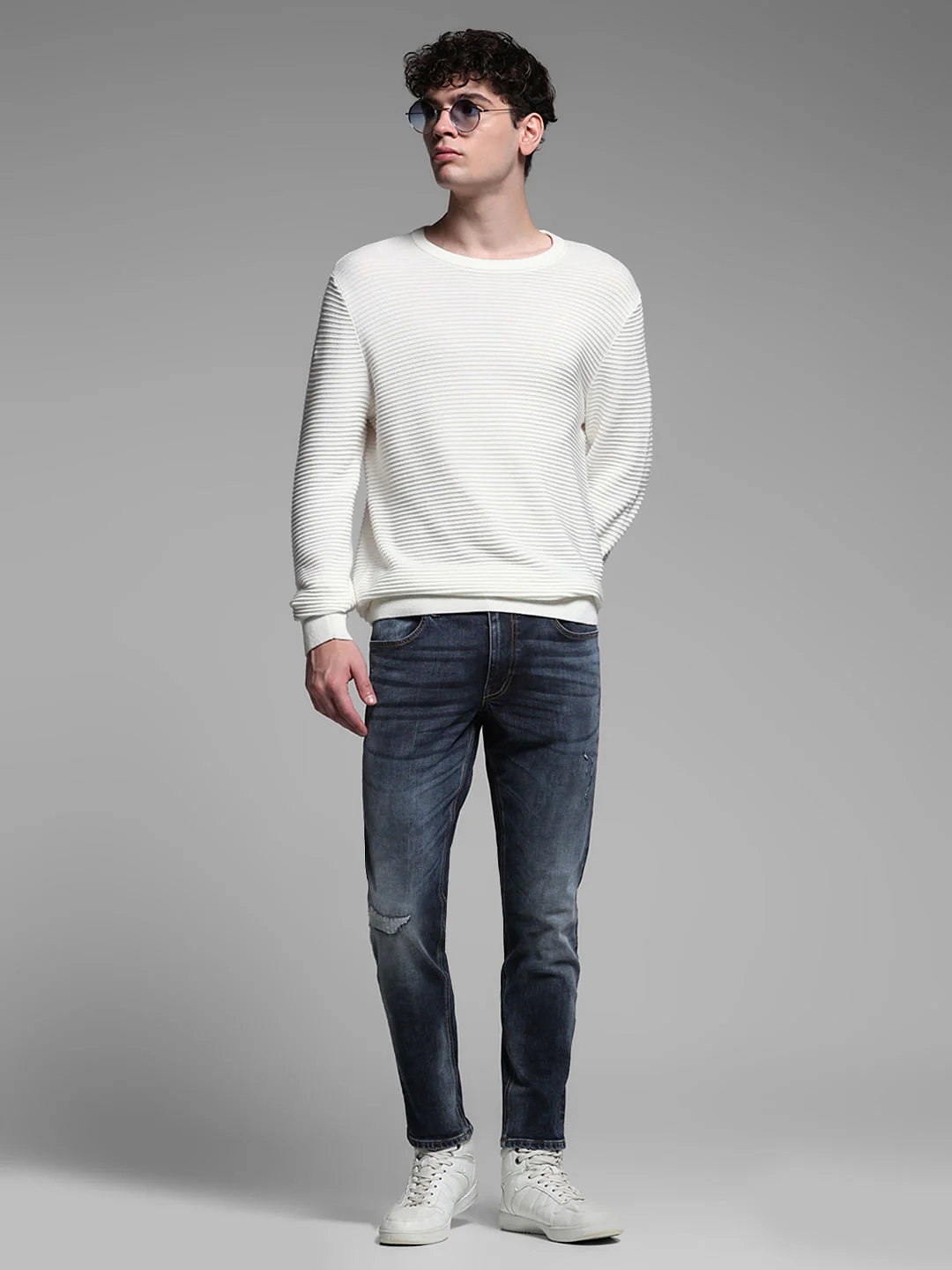 Distressed 5 Pocket Slim Fit Jeans - Image 6