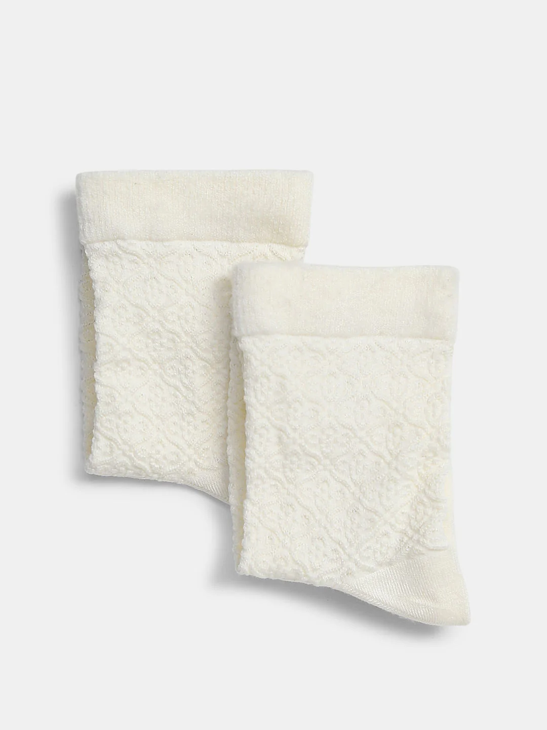 Pack Of 2 Ivory Jacquard Printed Socks