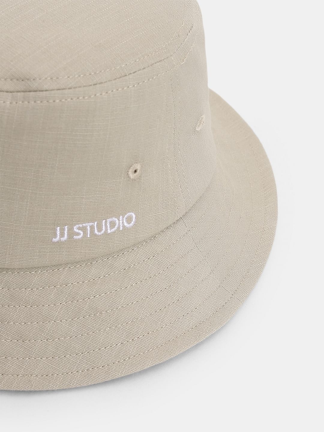 Beige Linen Bucket Hat - Image 3