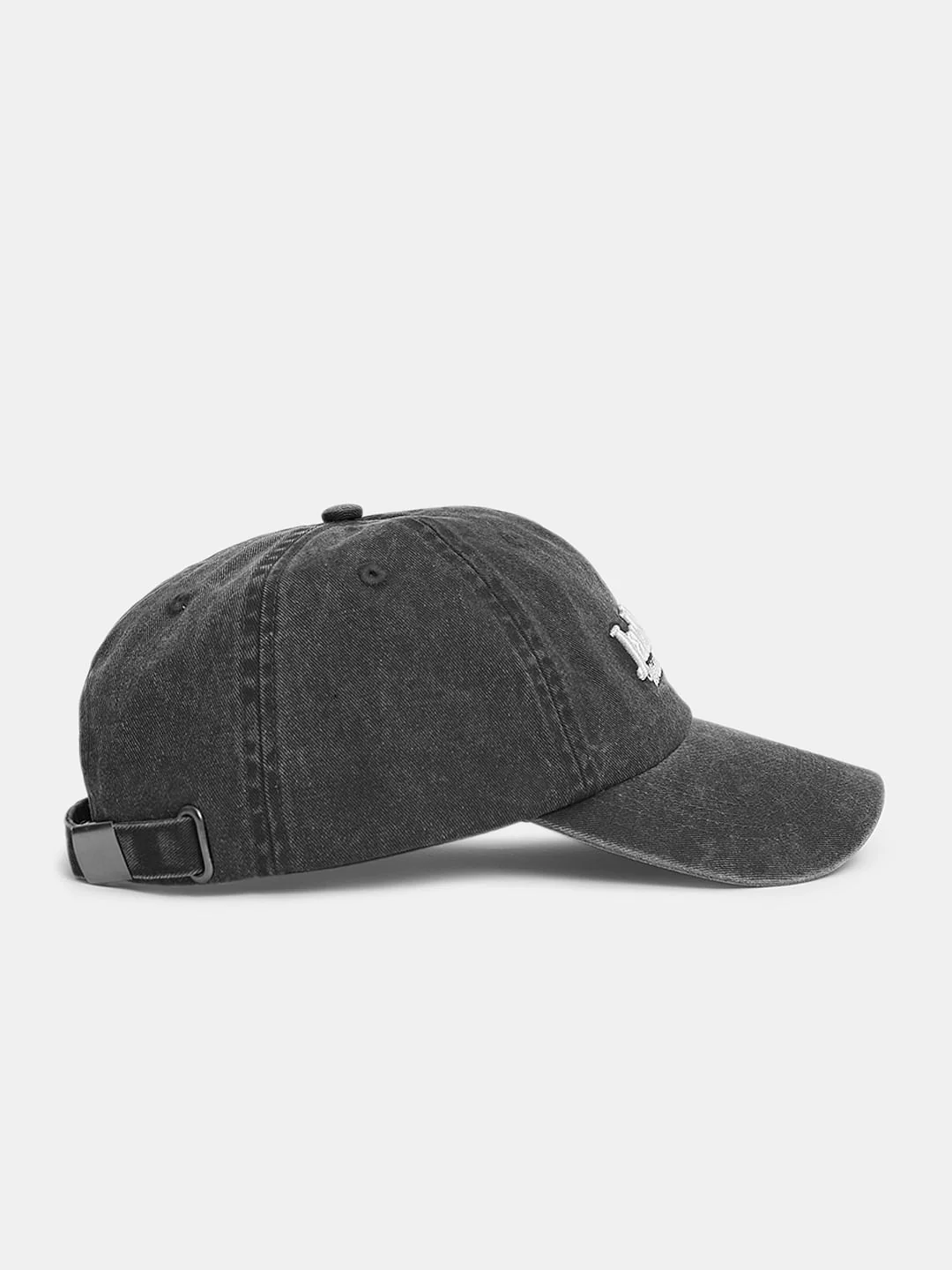 Black Washed Logo Print Cap - Image 3