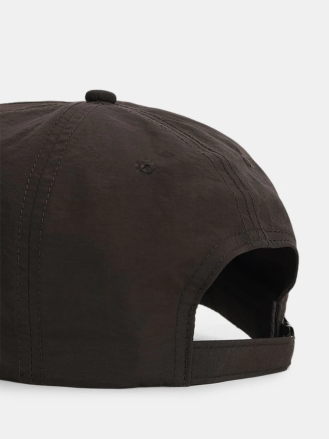 Dark Brown Embroidered Text Cap - Image 5