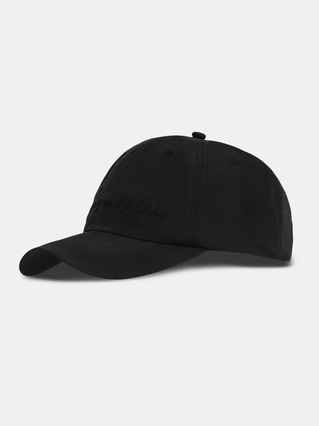 Black Embroidered Text Cap - Image 2