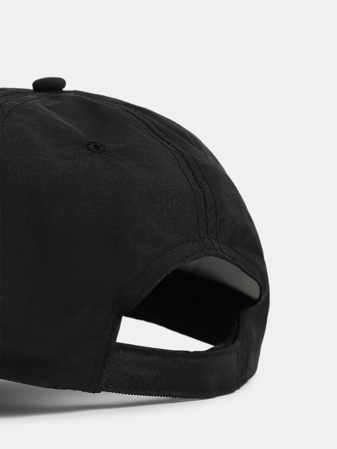 Black Embroidered Text Cap - Image 5
