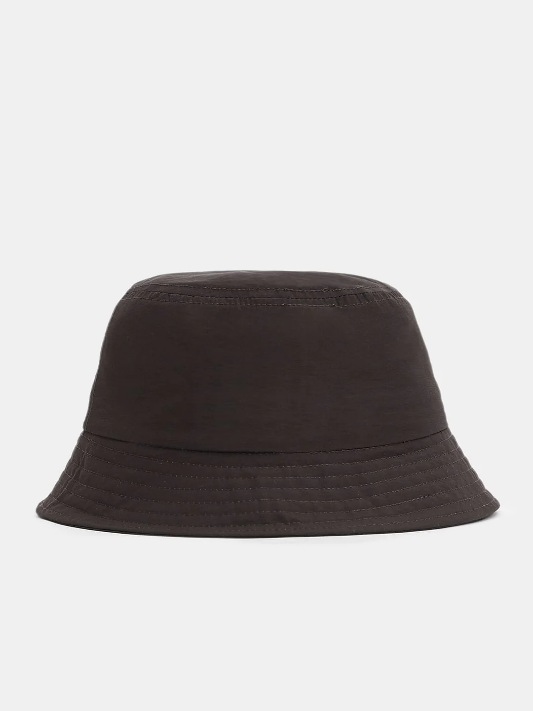 Dark Brown Embroidered Text Bucket Hat - Image 3