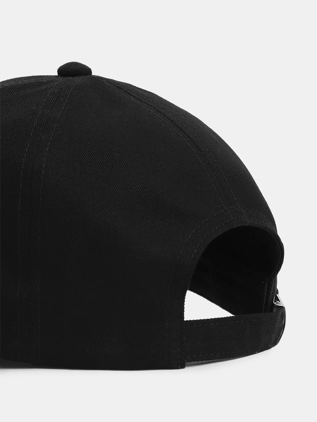 Black Embroidered Print Cap - Image 5