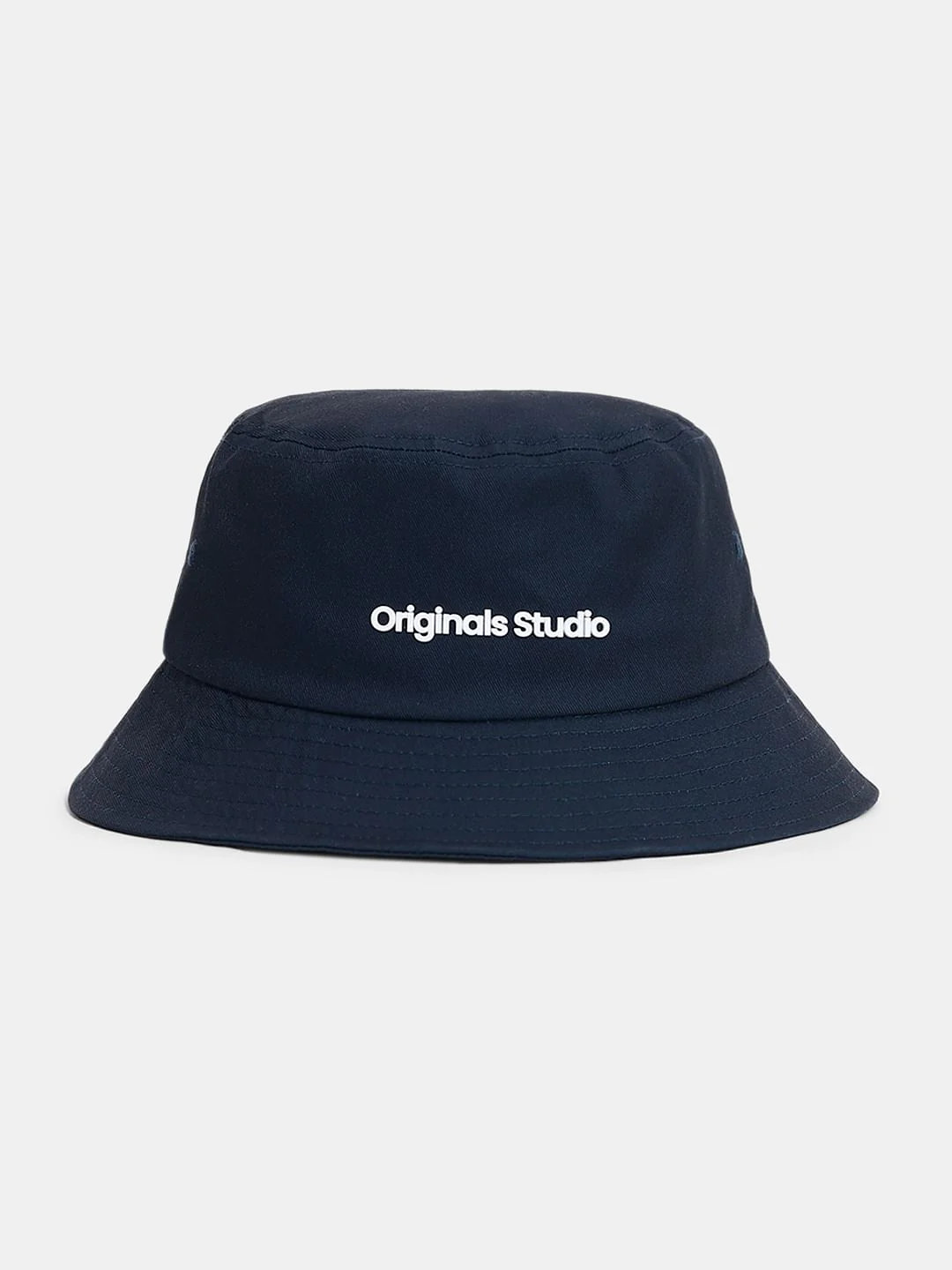 Dark Blue Text Print Bucket Hat
