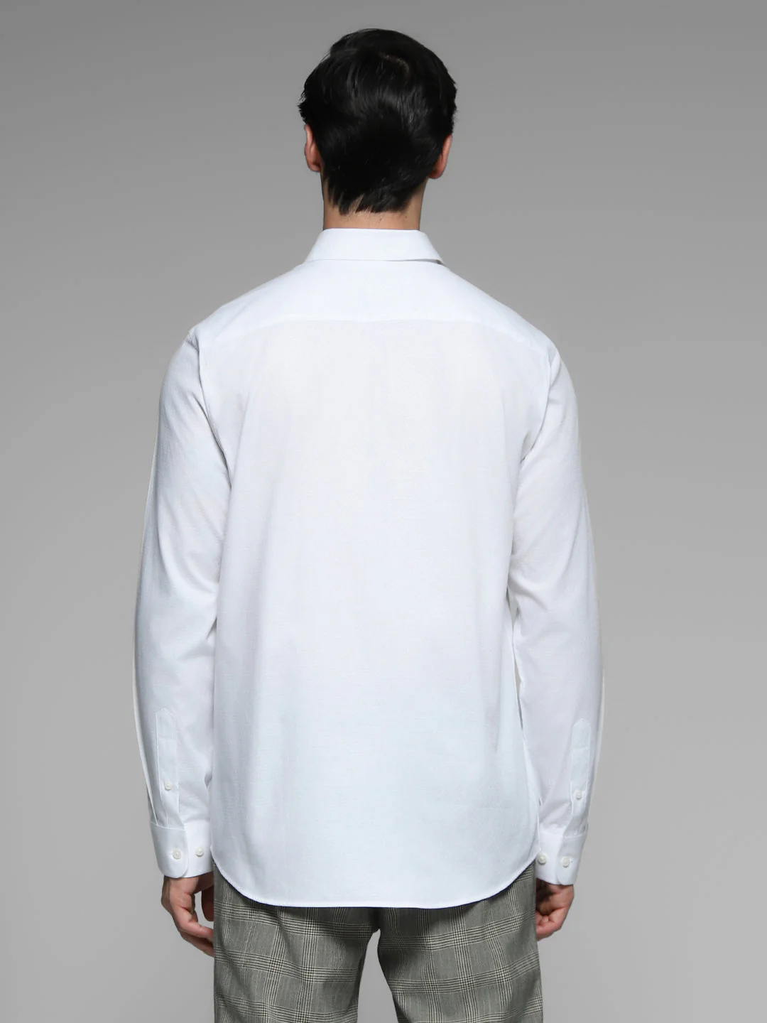 White Dobby Cotton Slim Fit Shirt - Image 9