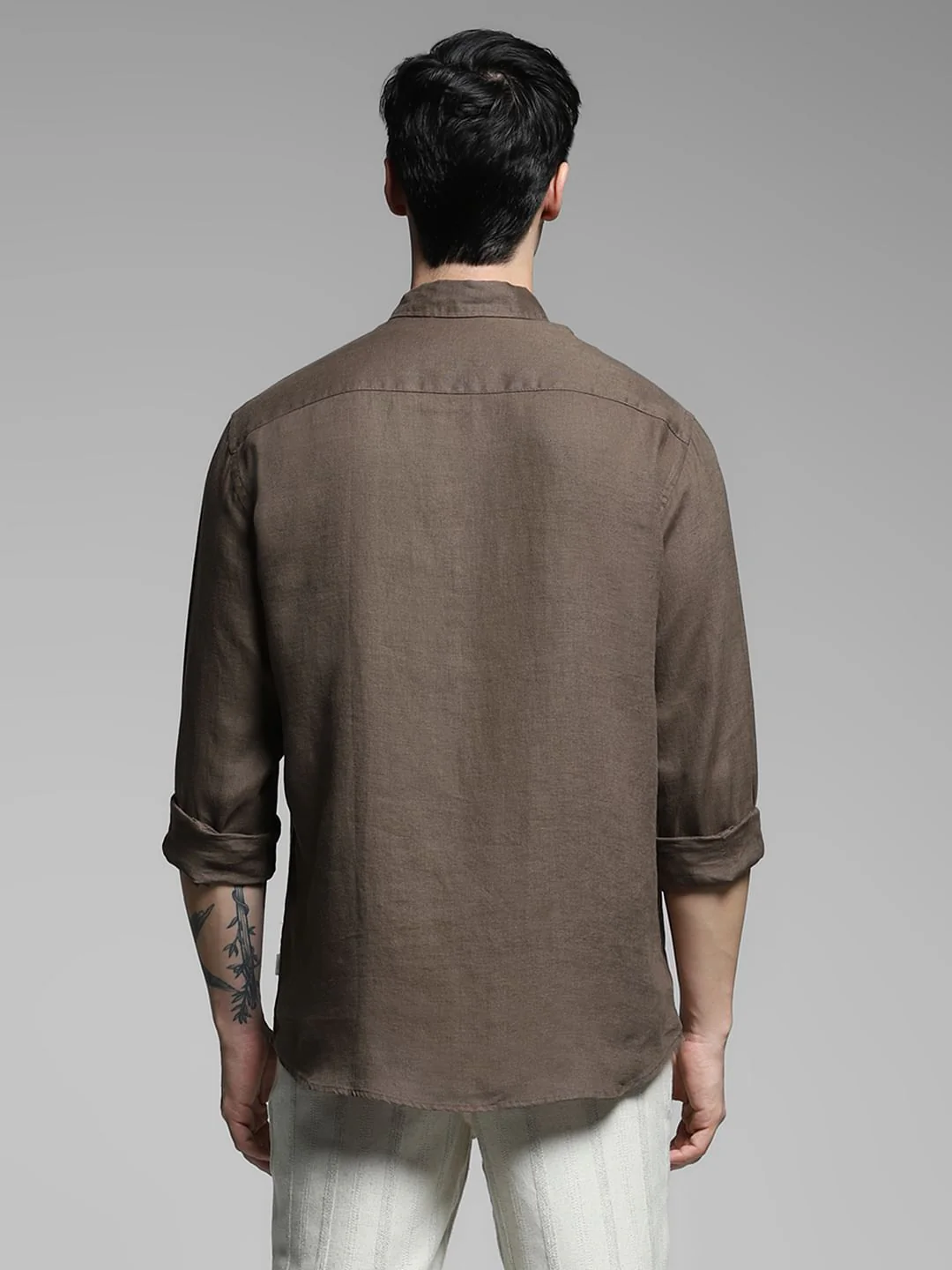 Brown Linen Full Sleeves Shirt - Image 4