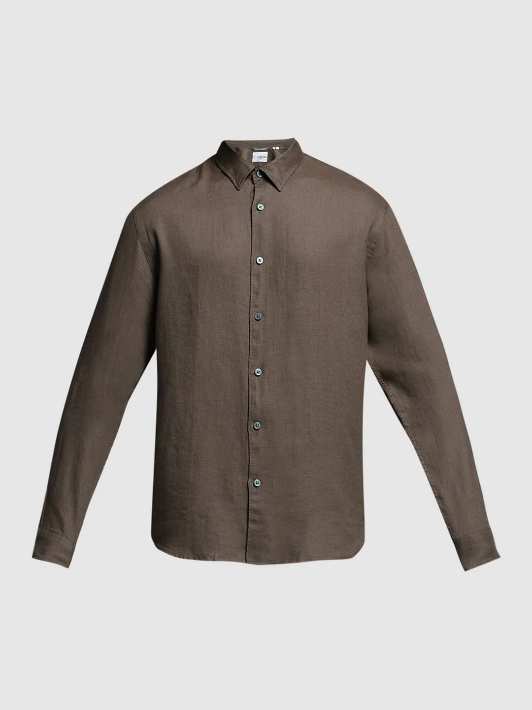 Brown Linen Full Sleeves Shirt - Image 7