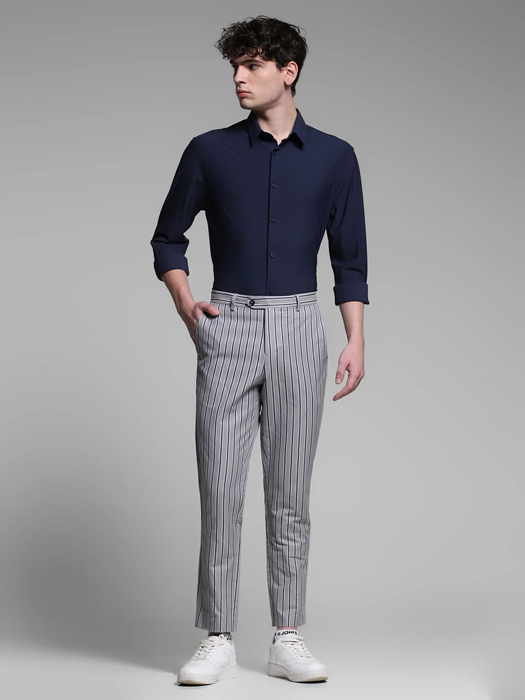 Dark Blue Stretch Full Sleeves Shirt - Image 6
