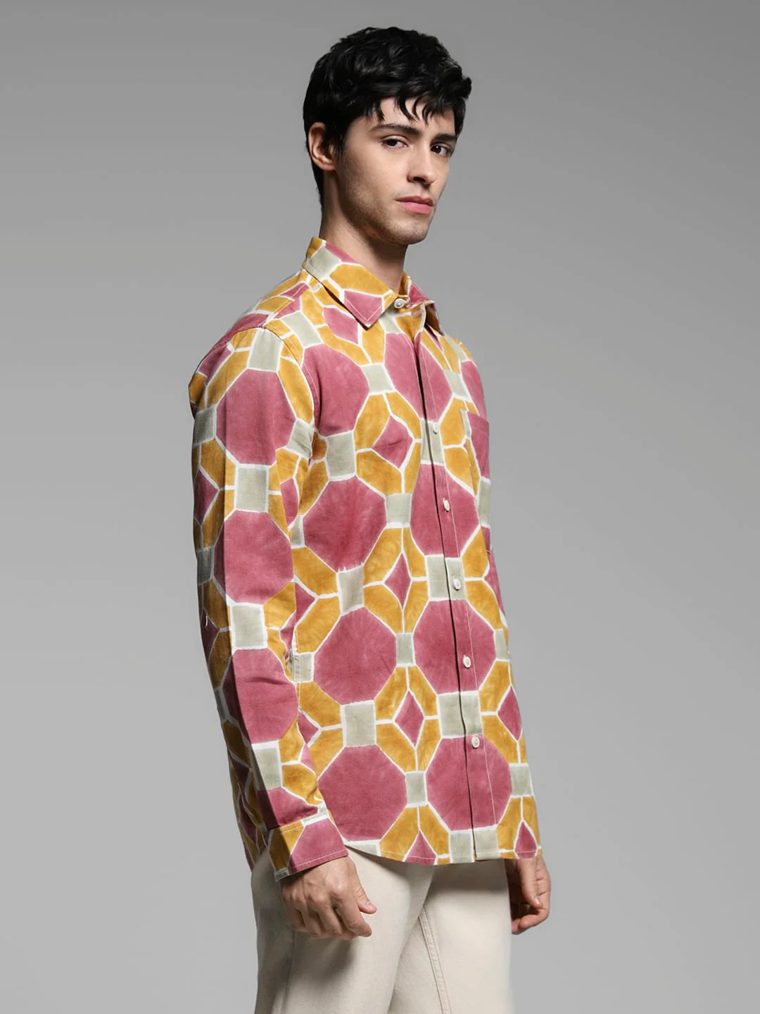 Brown Abstract Print Shirt - Image 3