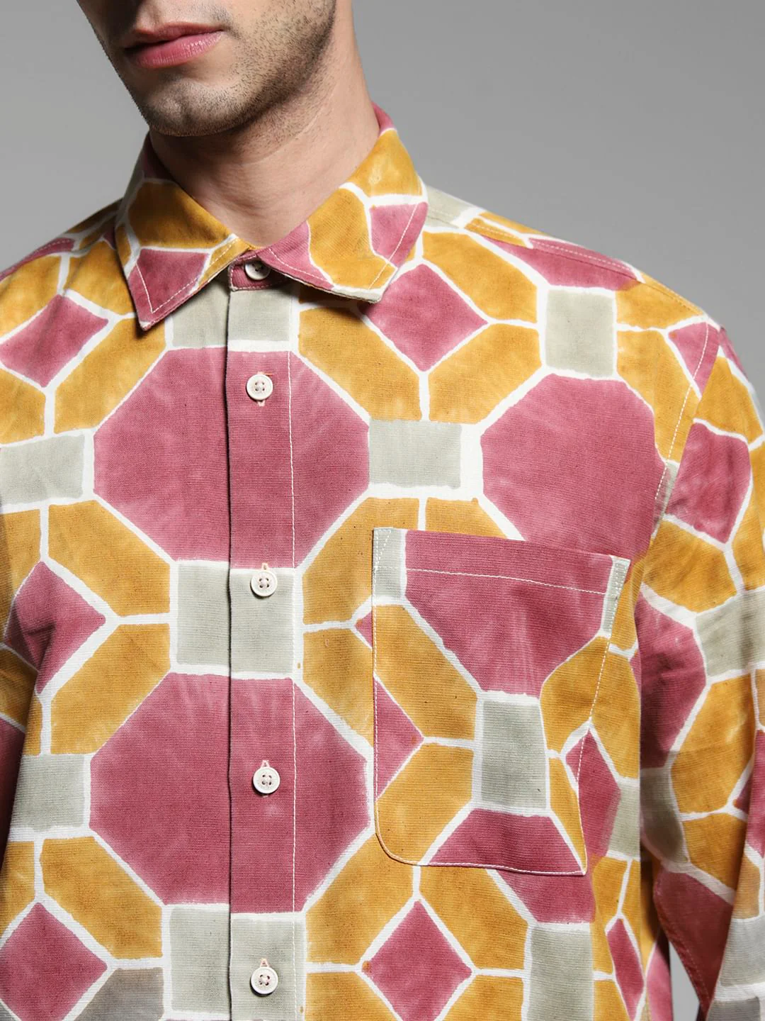 Brown Abstract Print Shirt - Image 5