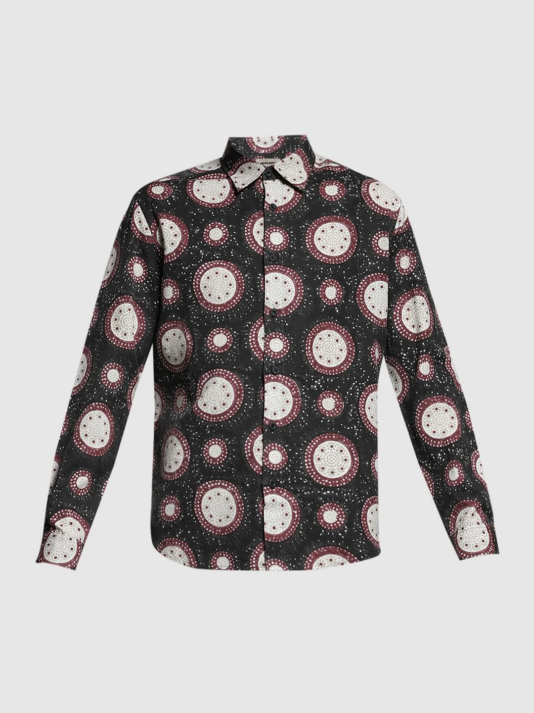 Grey Abstract Print Shirt - Image 7