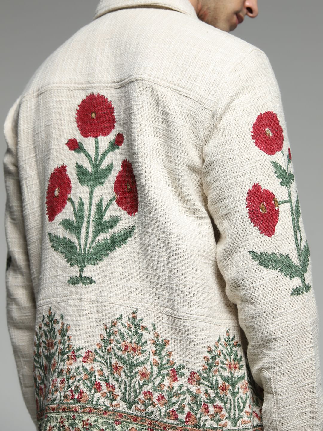White Embroidered Cotton Oversized Shirt - Image 6