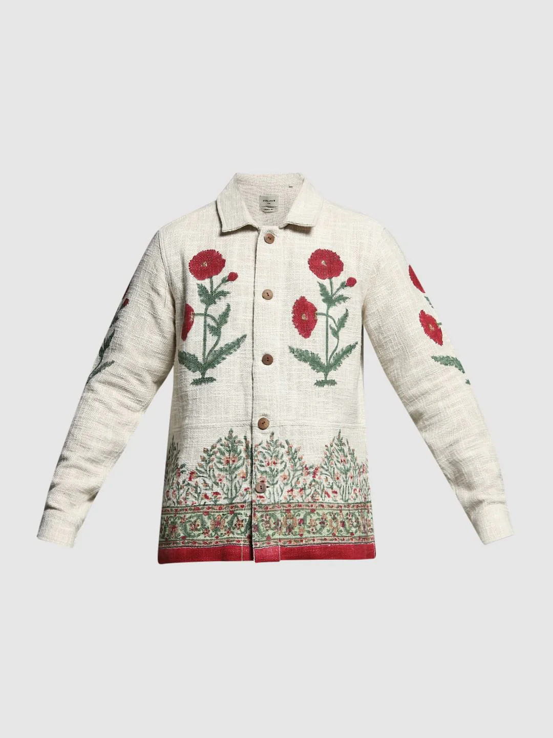 White Embroidered Cotton Oversized Shirt - Image 8