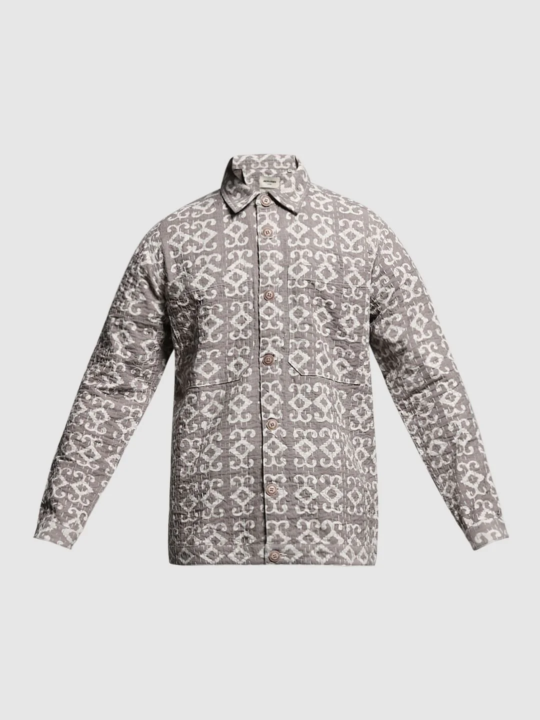 Beige Abstract Artisan Print Jacket - Image 7