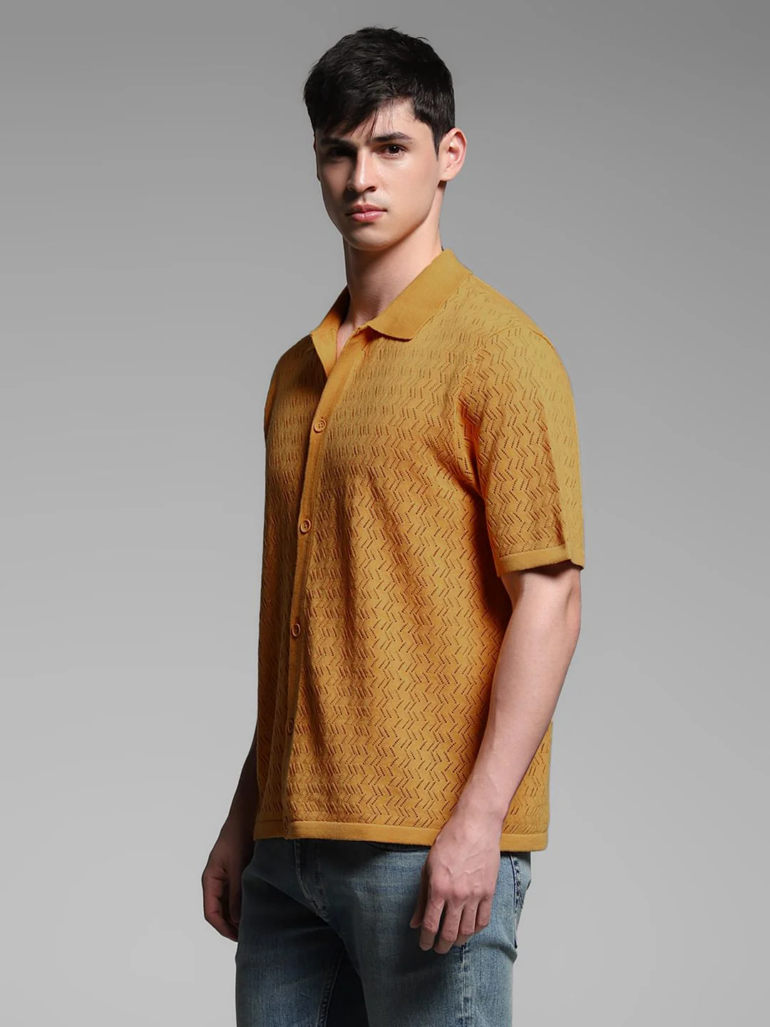 Mustard Knitted Polo - Image 3