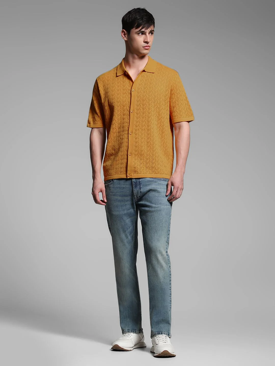 Mustard Knitted Polo - Image 6