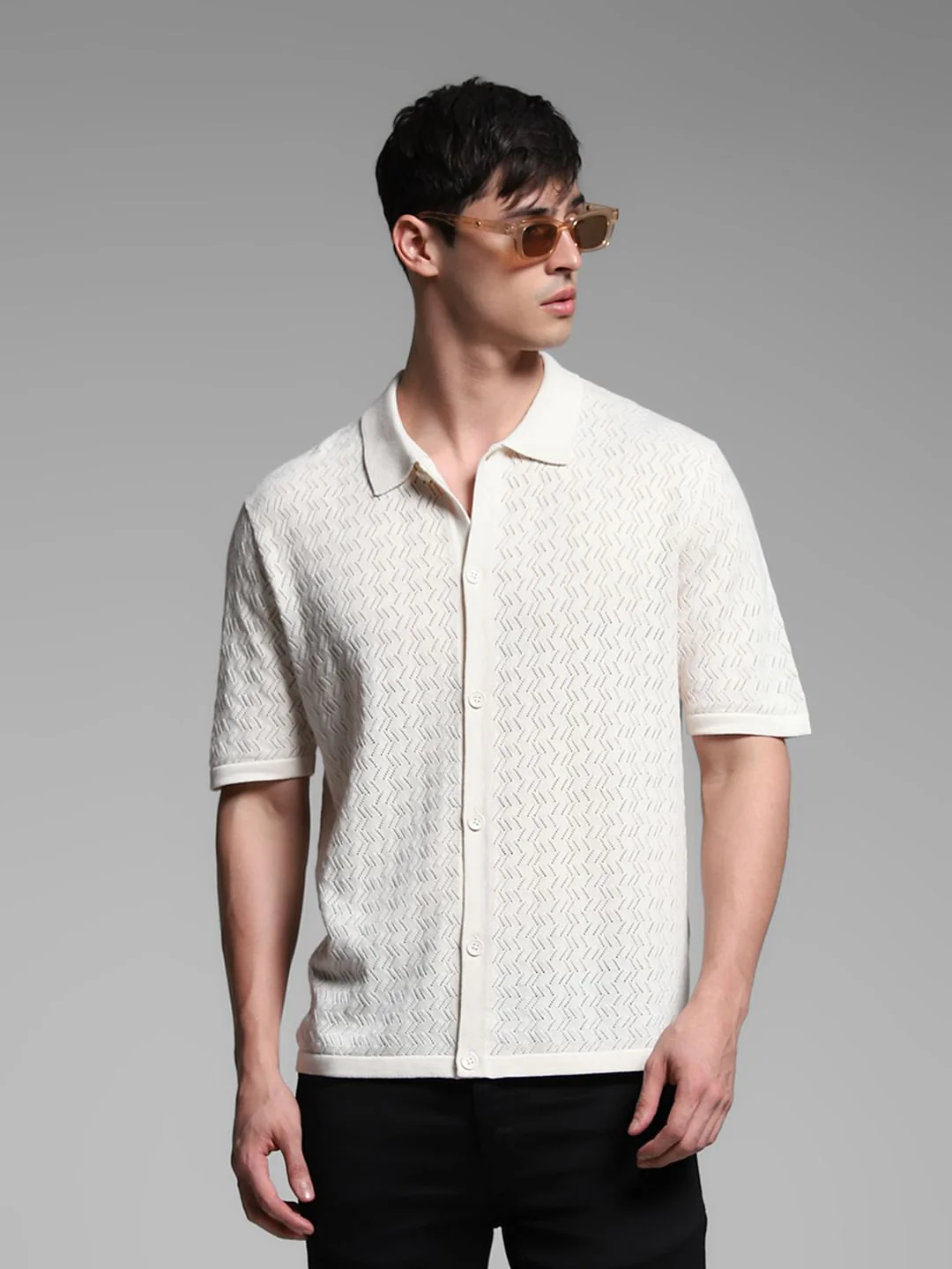 Beige Knitted Polo