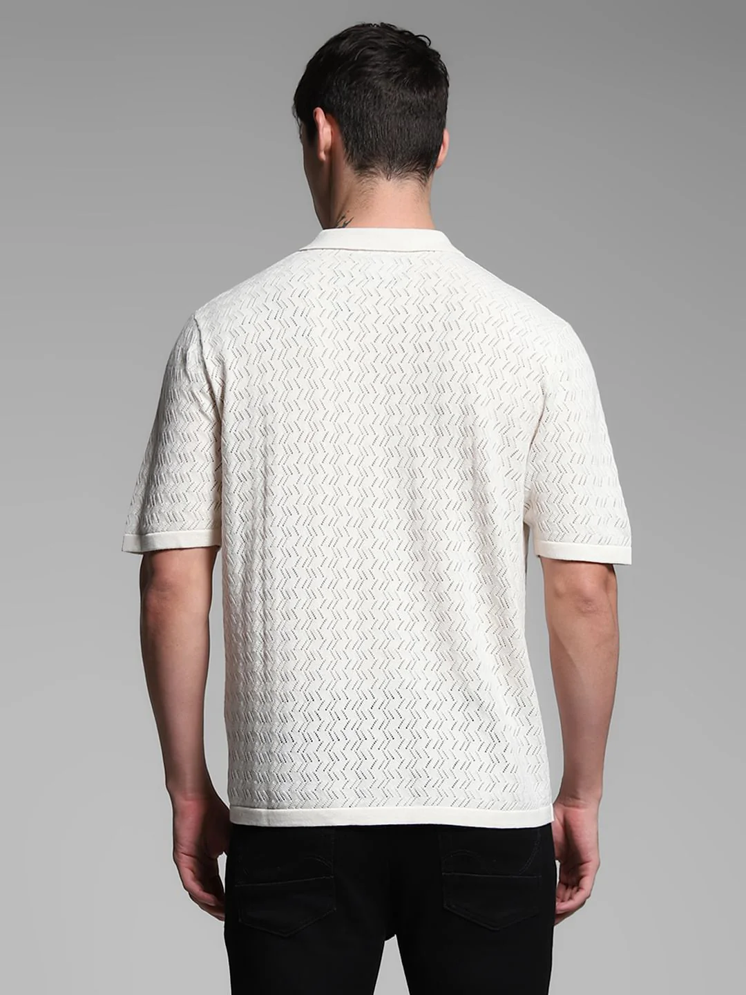 Beige Knitted Polo - Image 4