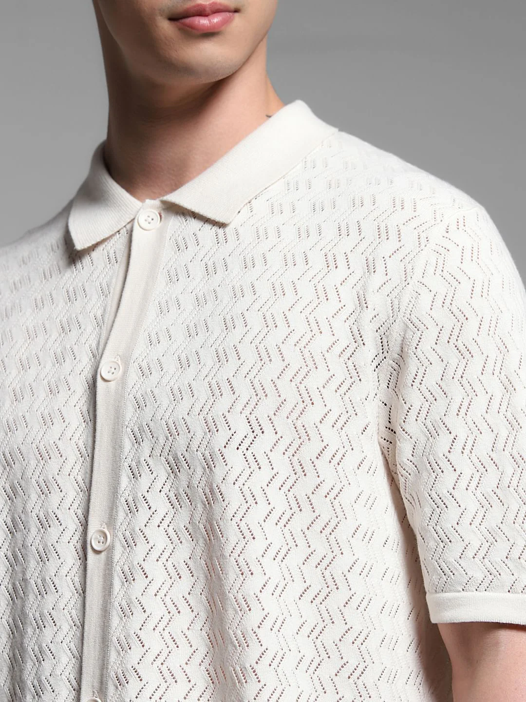 Beige Knitted Polo - Image 5