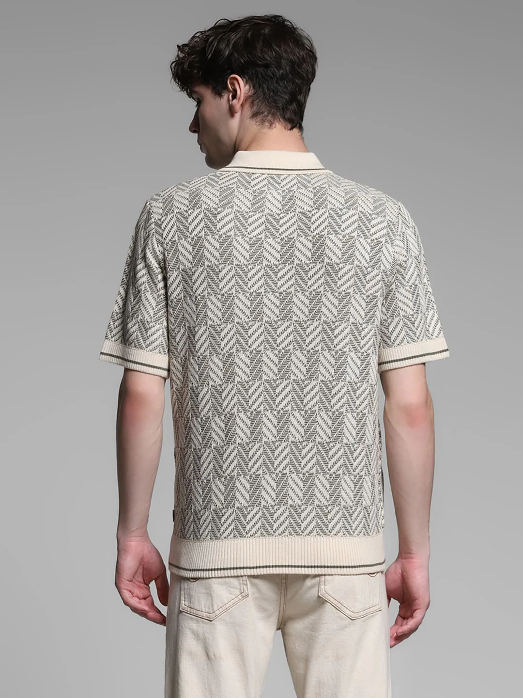 Light Green Structured Knit Polo - Image 4