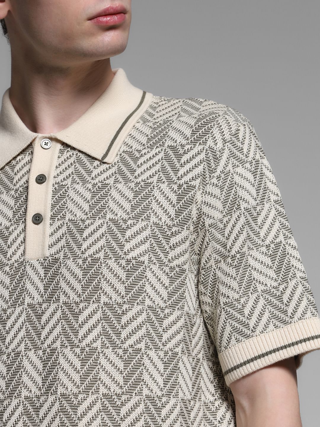 Light Green Structured Knit Polo - Image 5