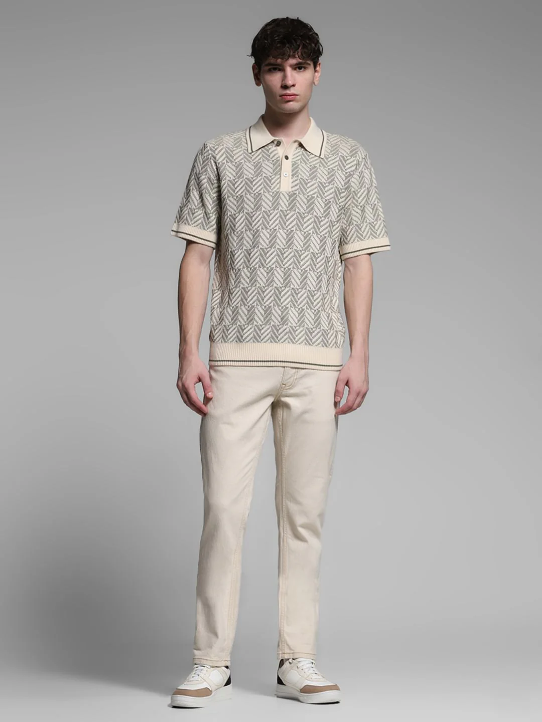 Light Green Structured Knit Polo - Image 6