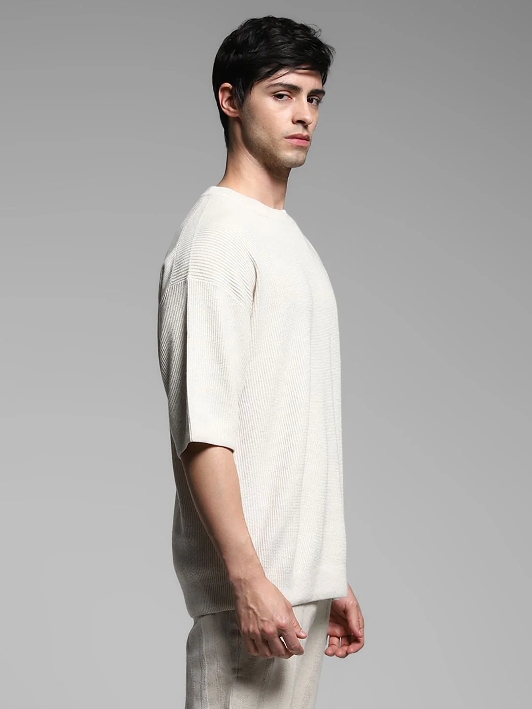 Beige Crew Neck Pullover - Image 3