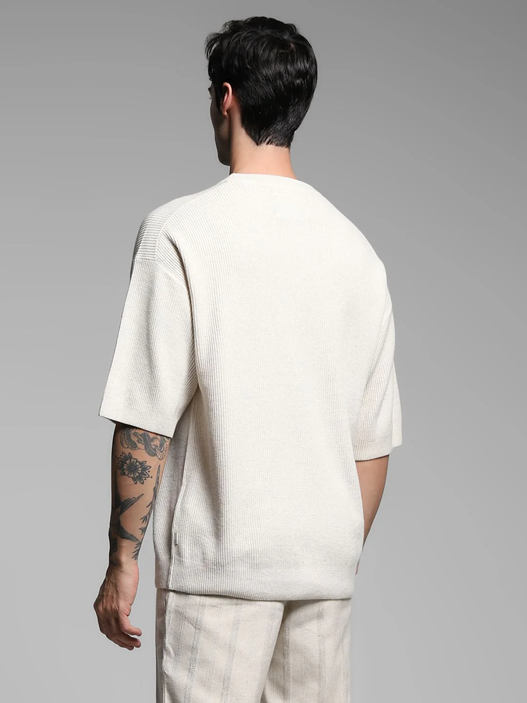 Beige Crew Neck Pullover - Image 4