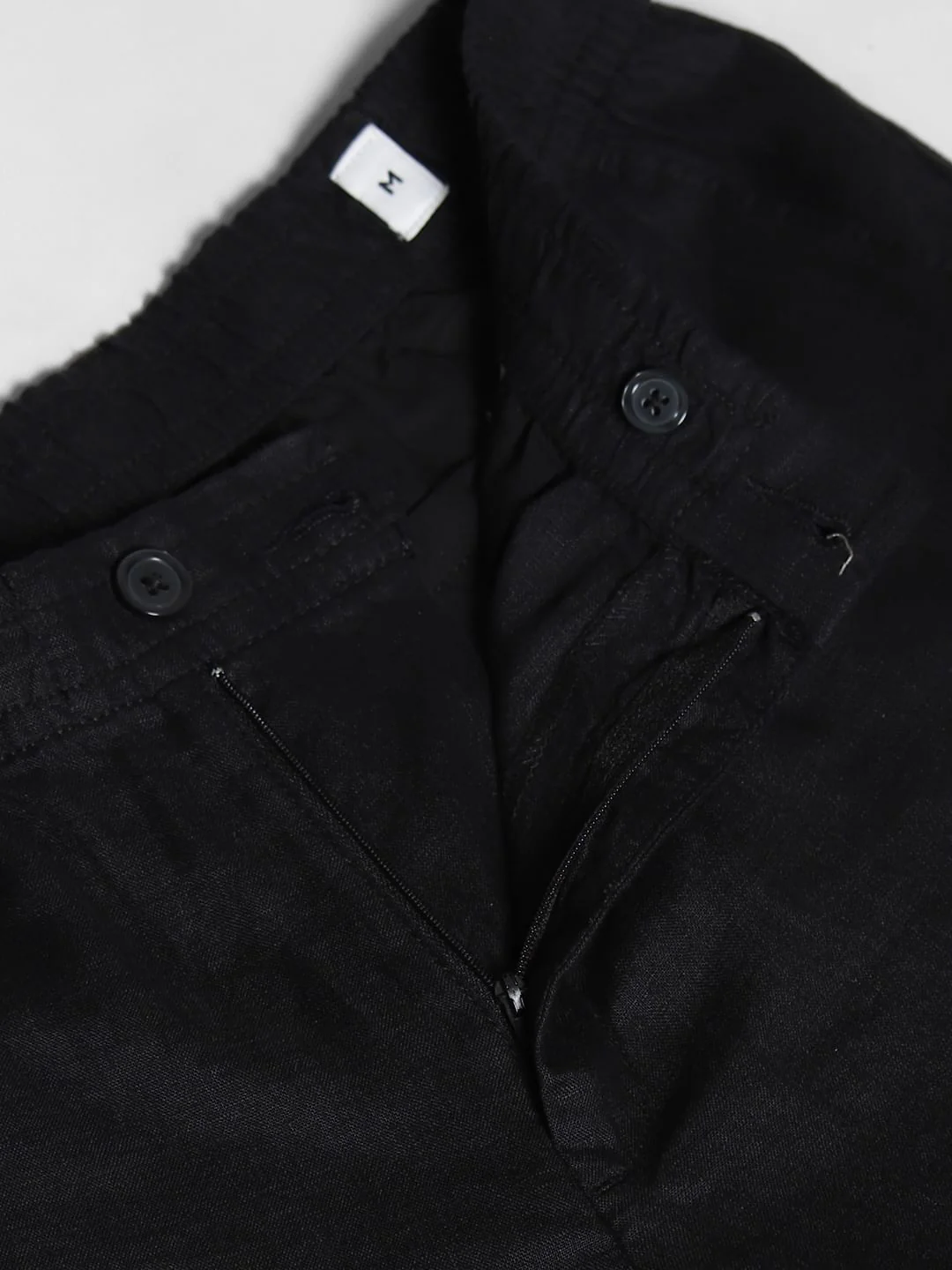 Black Mid Rise Linen Chinos - Image 5