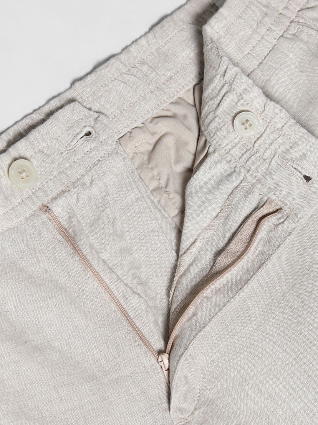 Light Grey Mid Rise Linen Chinos - Image 5