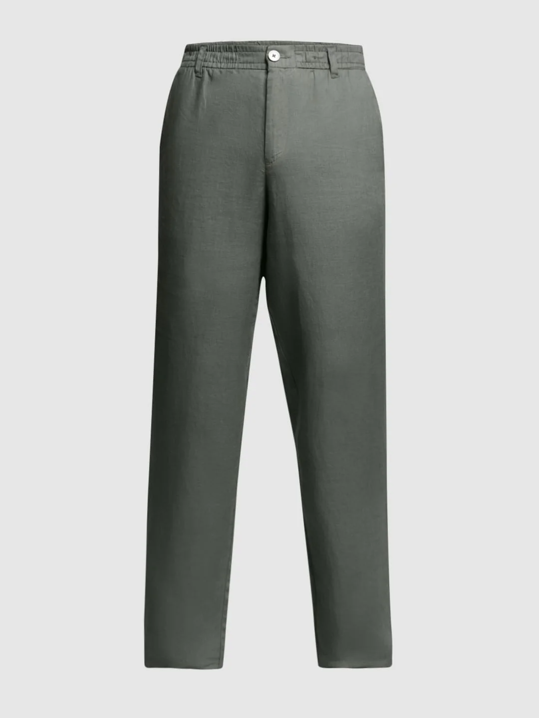 Green Mid Rise Linen Chinos - Image 7