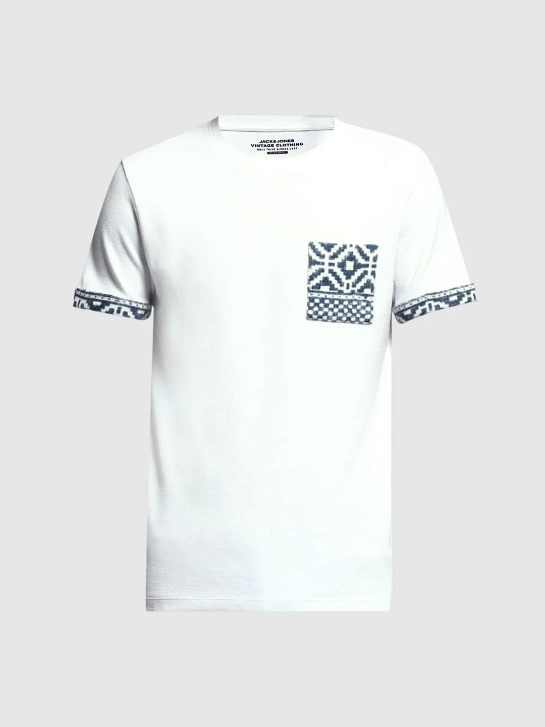 White Embroidered Print Cotton T-shirt - Image 7