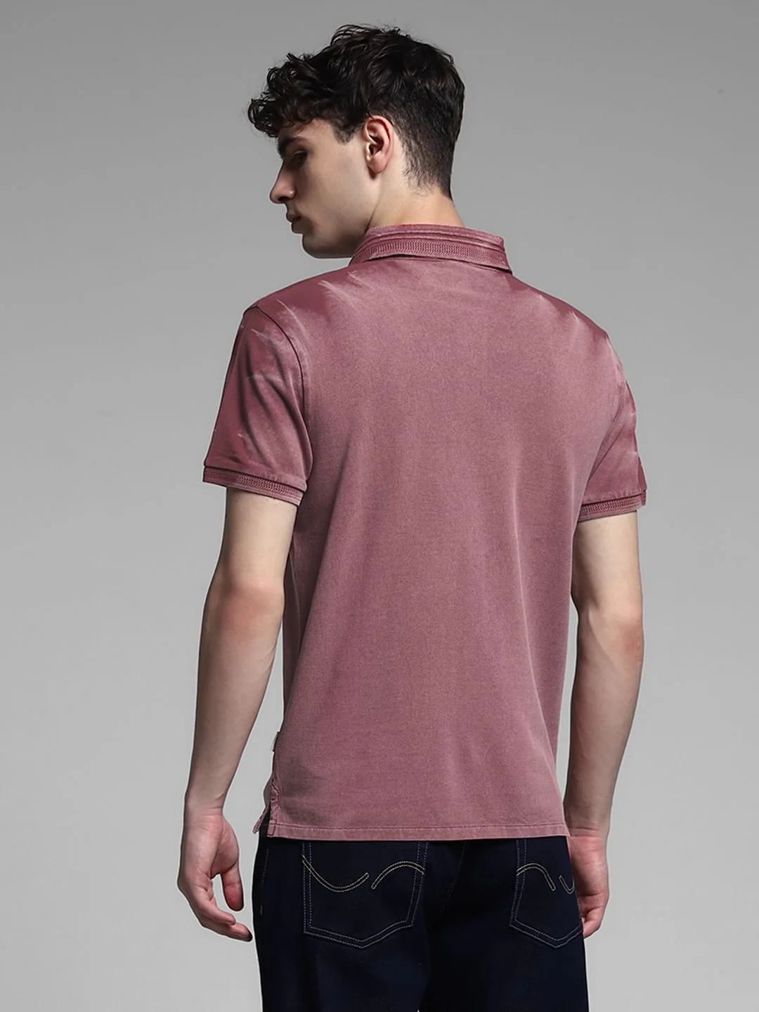Dusty Pink Cotton Knit Polo - Image 4