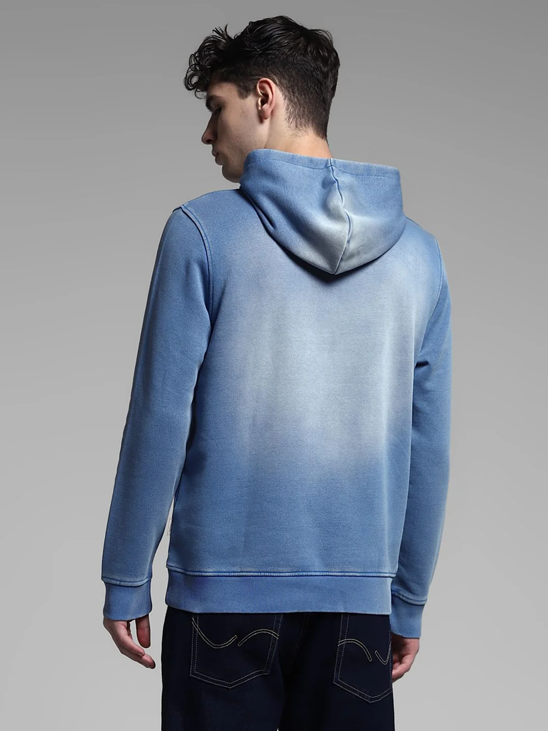 Blue Logo Print Hooded Sweatshirt - Image 4