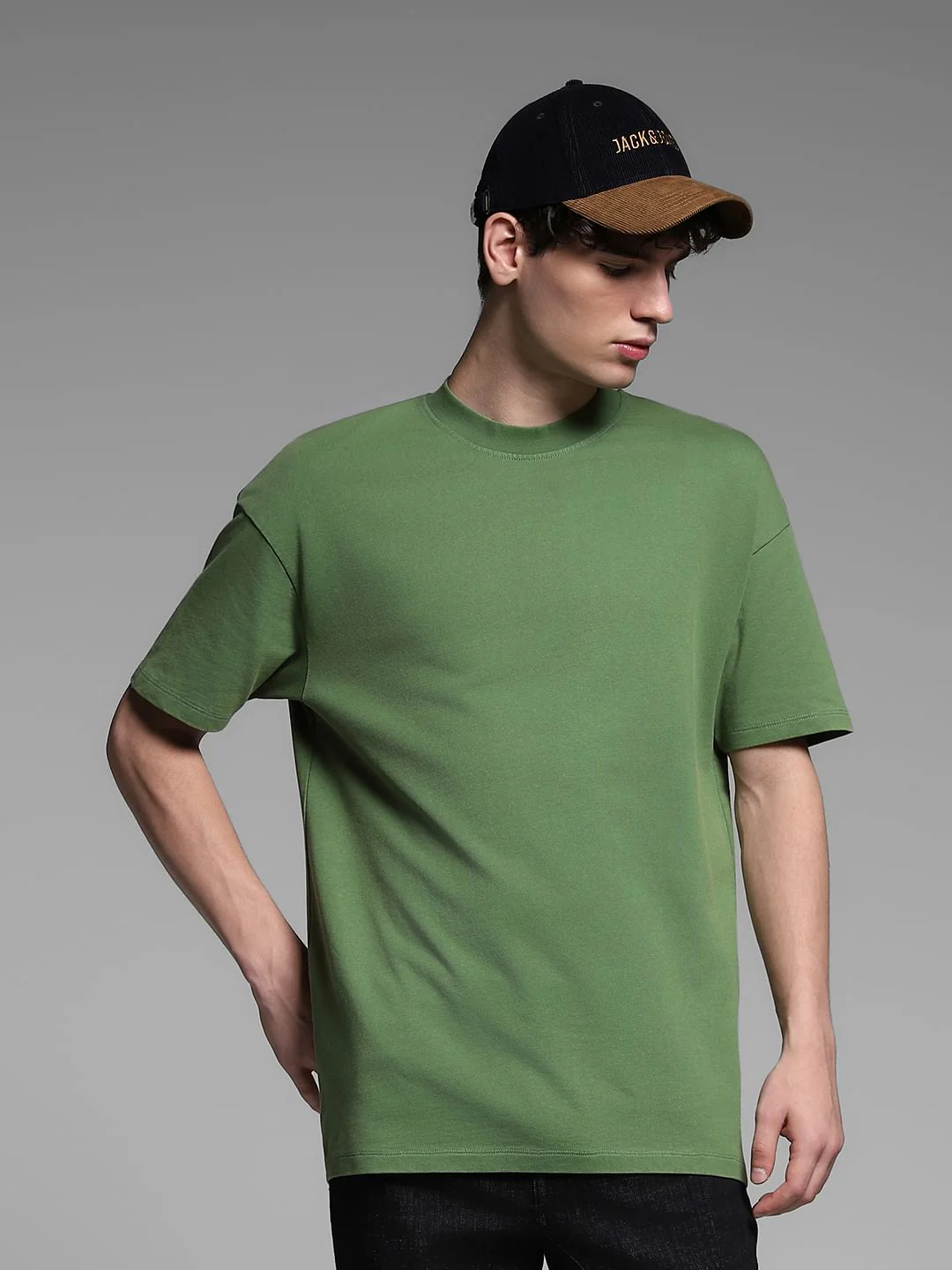 Green Cotton Crew Neck T-shirt