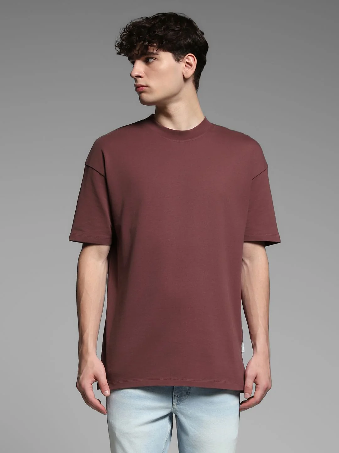 Brown Cotton Crew Neck T-shirt - Image 2