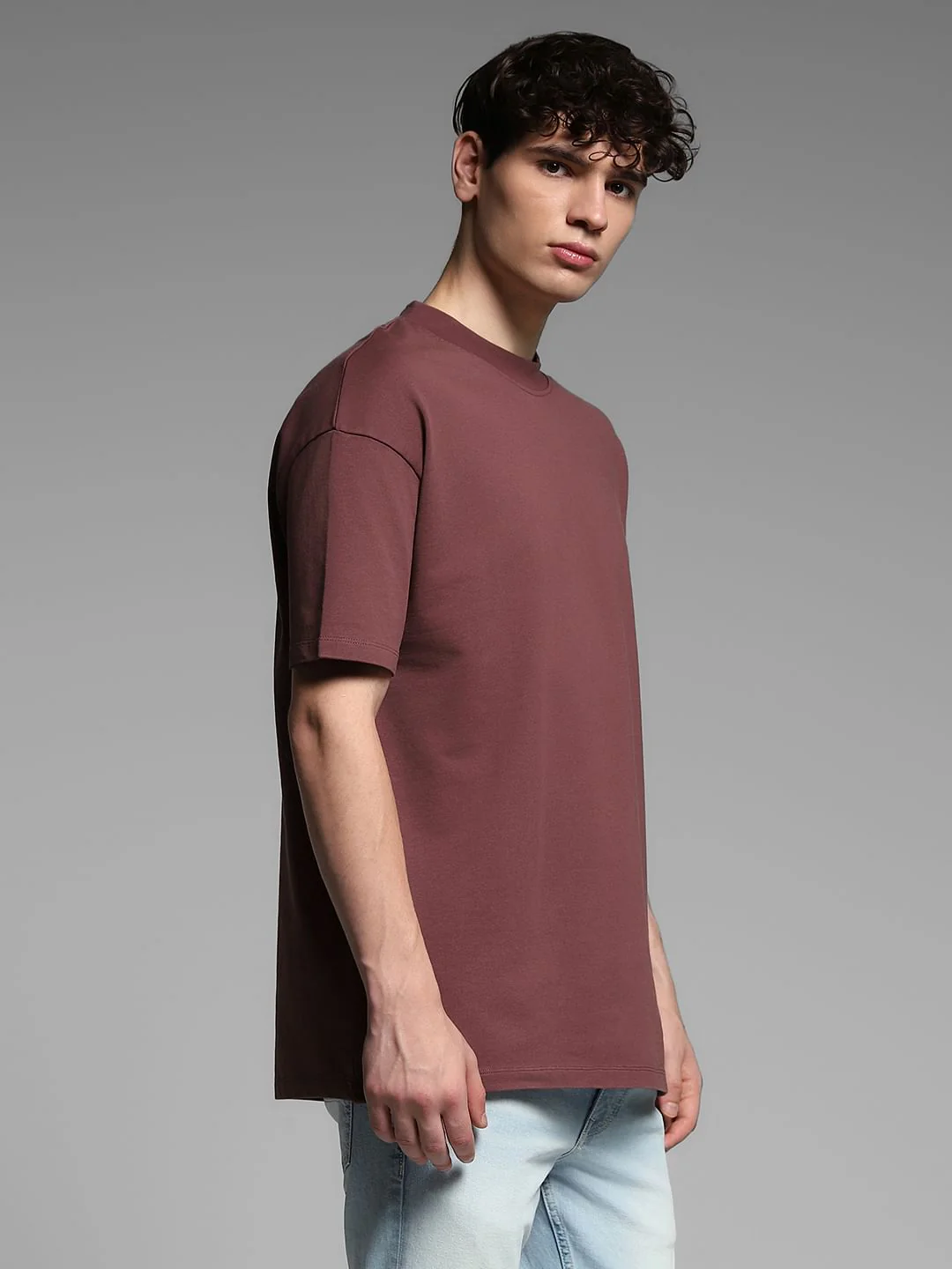 Brown Cotton Crew Neck T-shirt - Image 3
