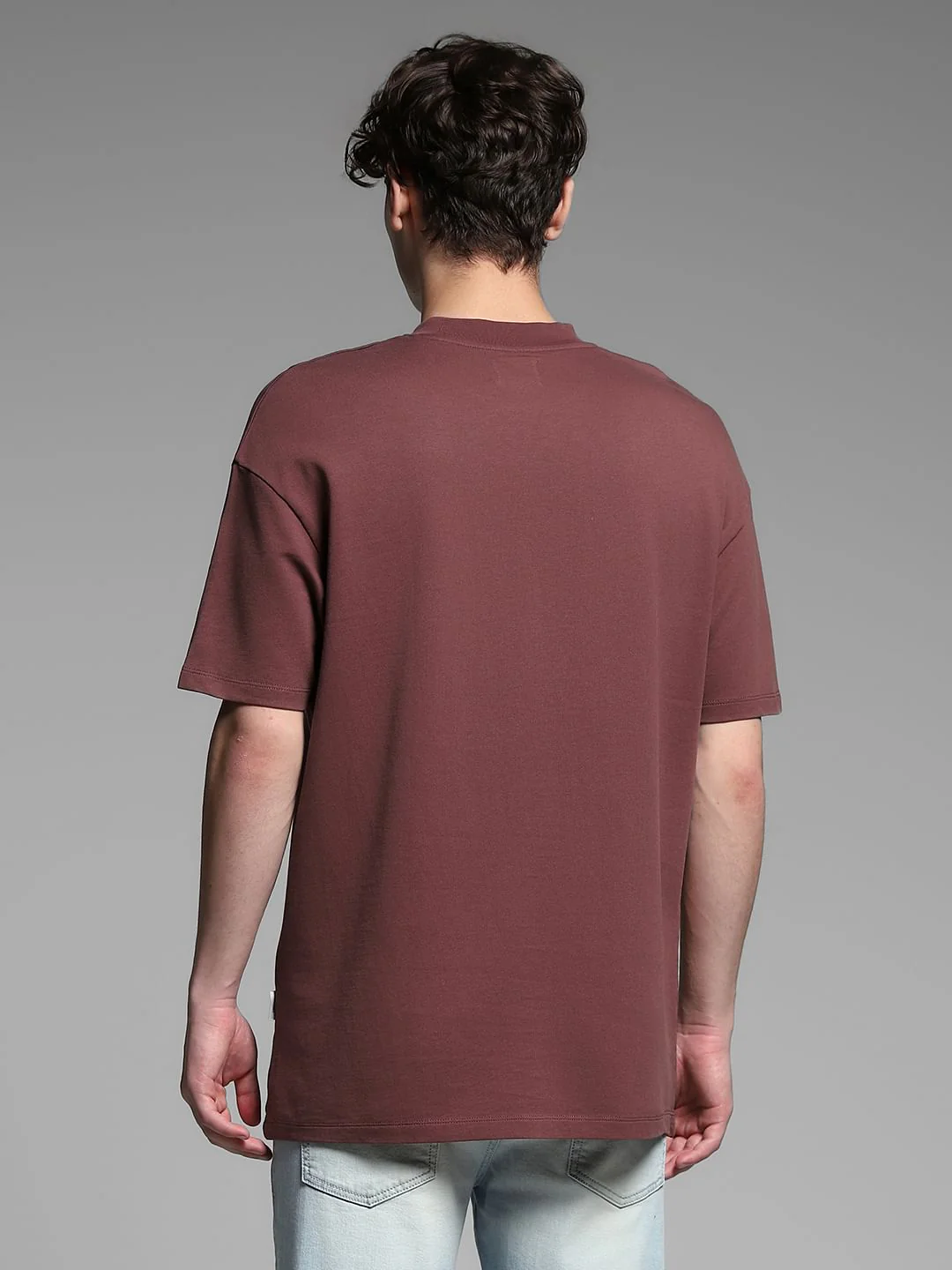 Brown Cotton Crew Neck T-shirt - Image 4