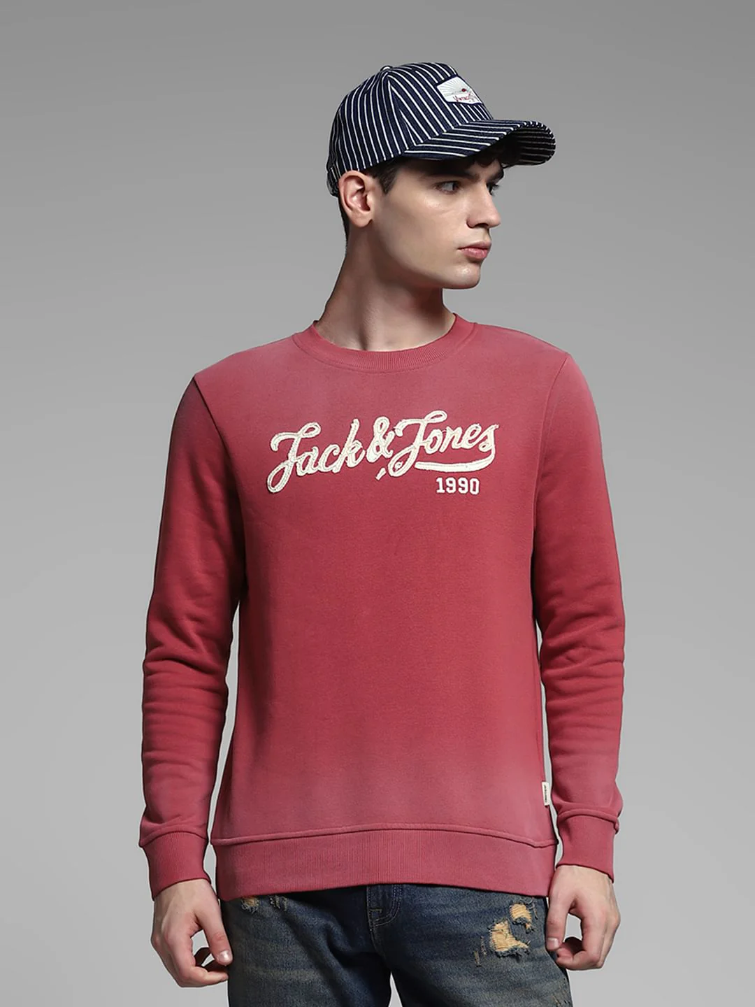 Pink Applique Patchwork Sweatshirt