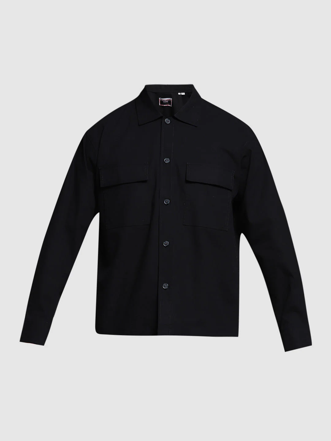 Black Cotton Overshirt - Image 7
