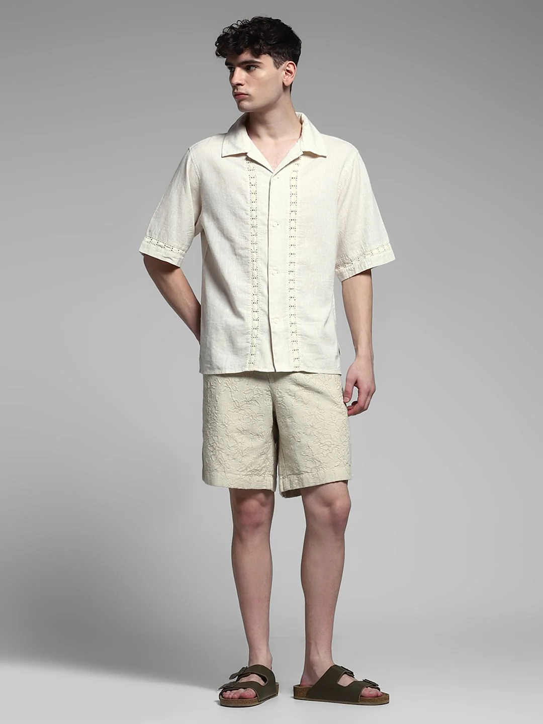 Off-White Cotton Flax Shirt - Image 6