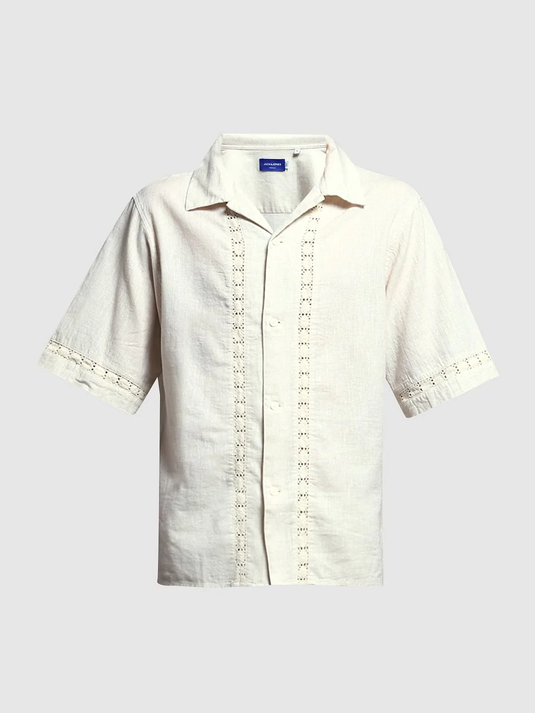 Off-White Cotton Flax Shirt - Image 7