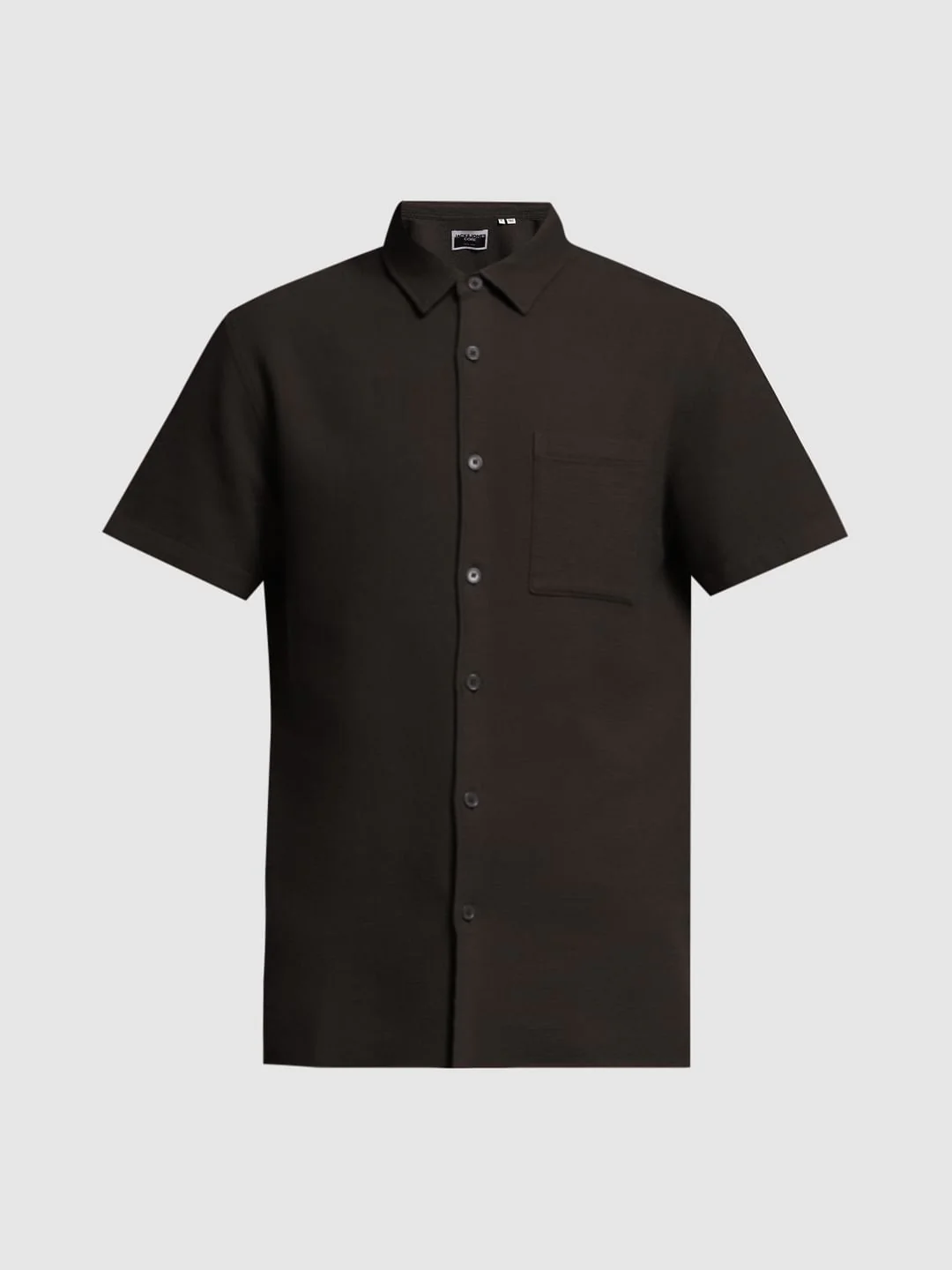 Brown Waffle Textured Cotton Shirt - Image 7