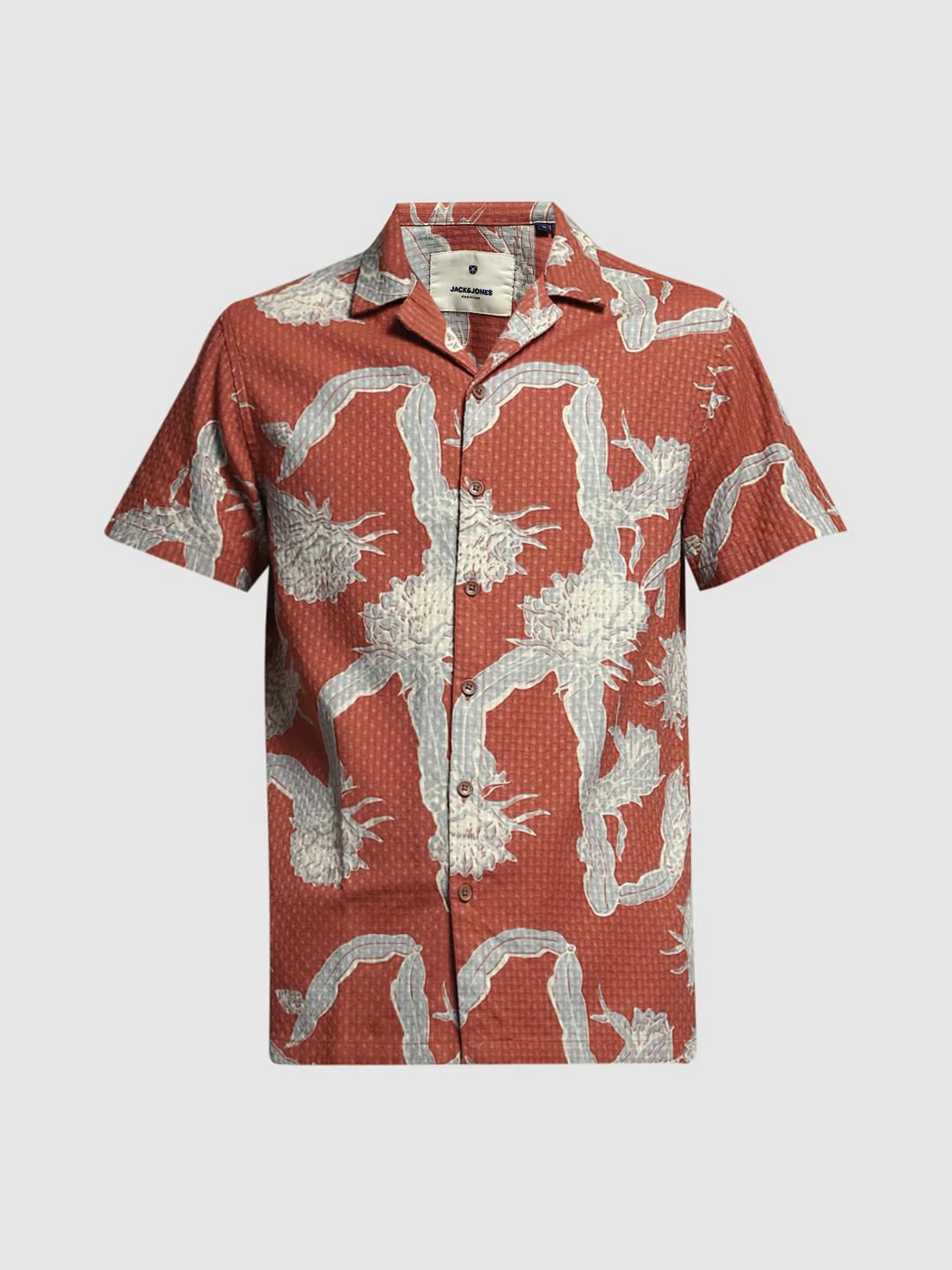 Brown Resort Collar Cotton Shirt - Image 7
