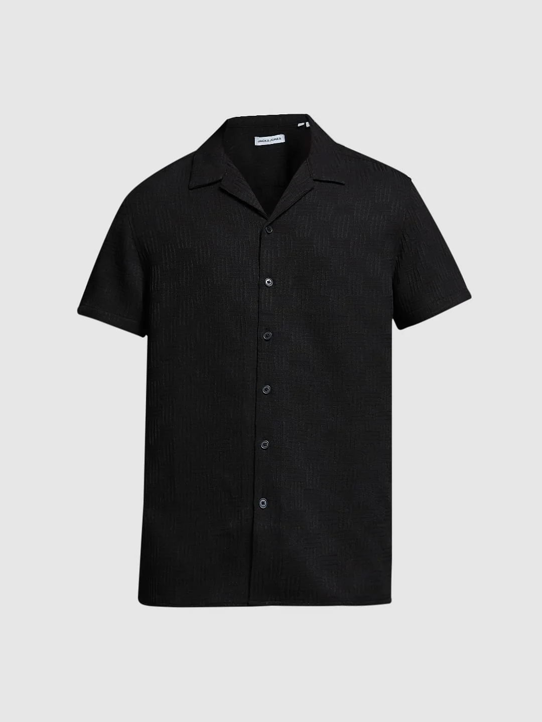 Black Resort Collar Comfort Fit Shirt - Image 7