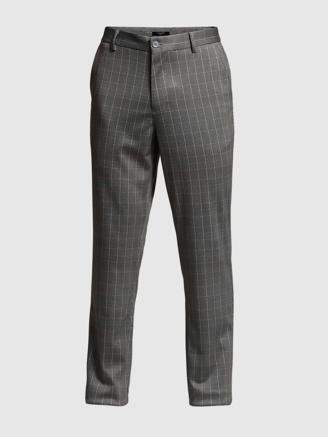 Brown Check Print Slim Fit Pants - Image 7