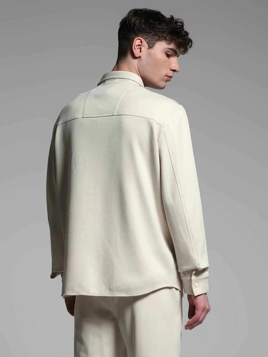Beige Oversized Co-ord Set Shirt - Image 4