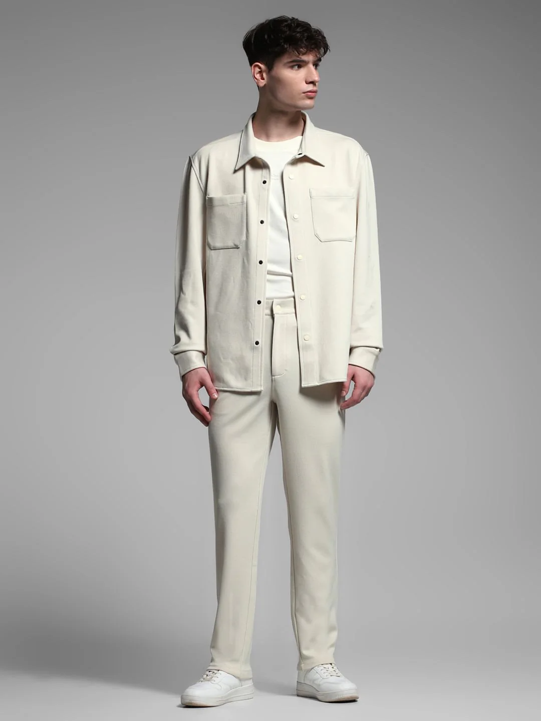 Beige Oversized Co-ord Set Shirt - Image 6